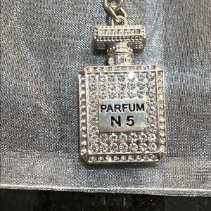 Silver Parfum N5 Bottle Keychain - Women's Key & Card Holder Accessory